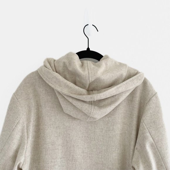 Bonnie & Norma Wool Blend Size Medium Full Zip Hooded Jacket Neutral Tan Vintage - Picture 9 of 13